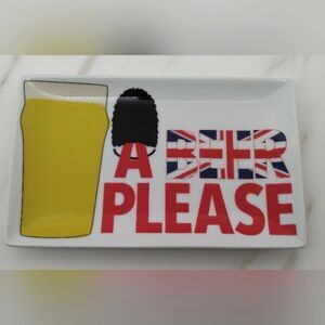 Crate&Barrel British Beer Tray Dish England Crate and Barrel